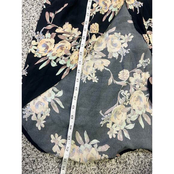 ASTR The Label Faux Wrap Black Floral High Low Maxi Dress Womens L Wedding - Picture 12 of 13